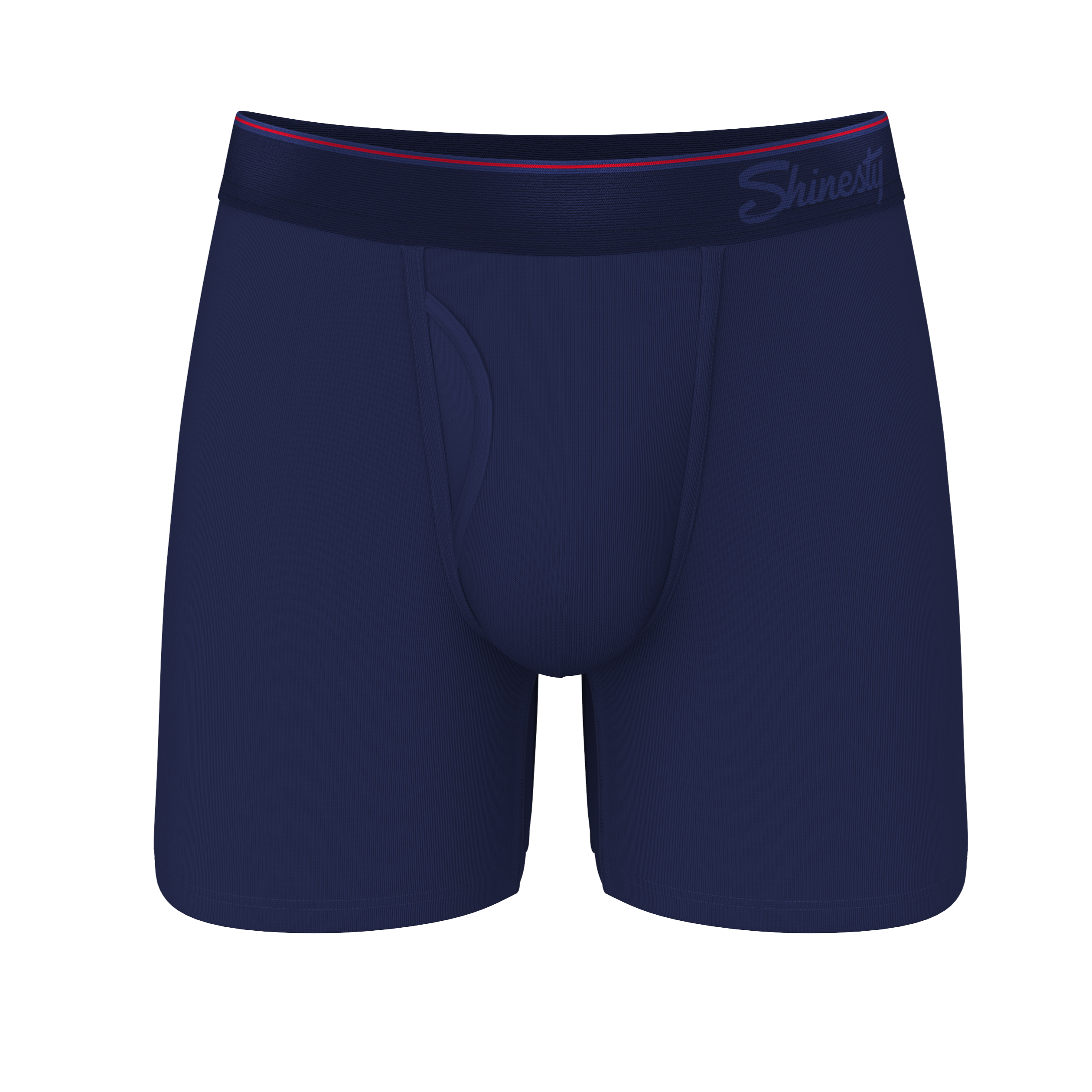 The Blueberry Pie | Red Tip Navy Ball Hammock® Pouch Underwear With Fly - Shinesty