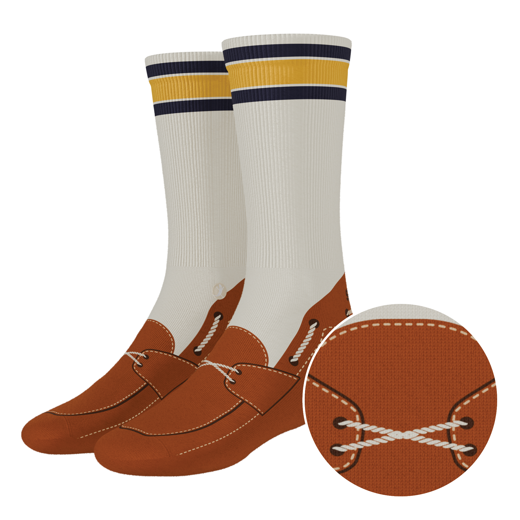 The Boat's Rockin' | Boat Shoe Heel Hammock™ Crew Socks - Shinesty