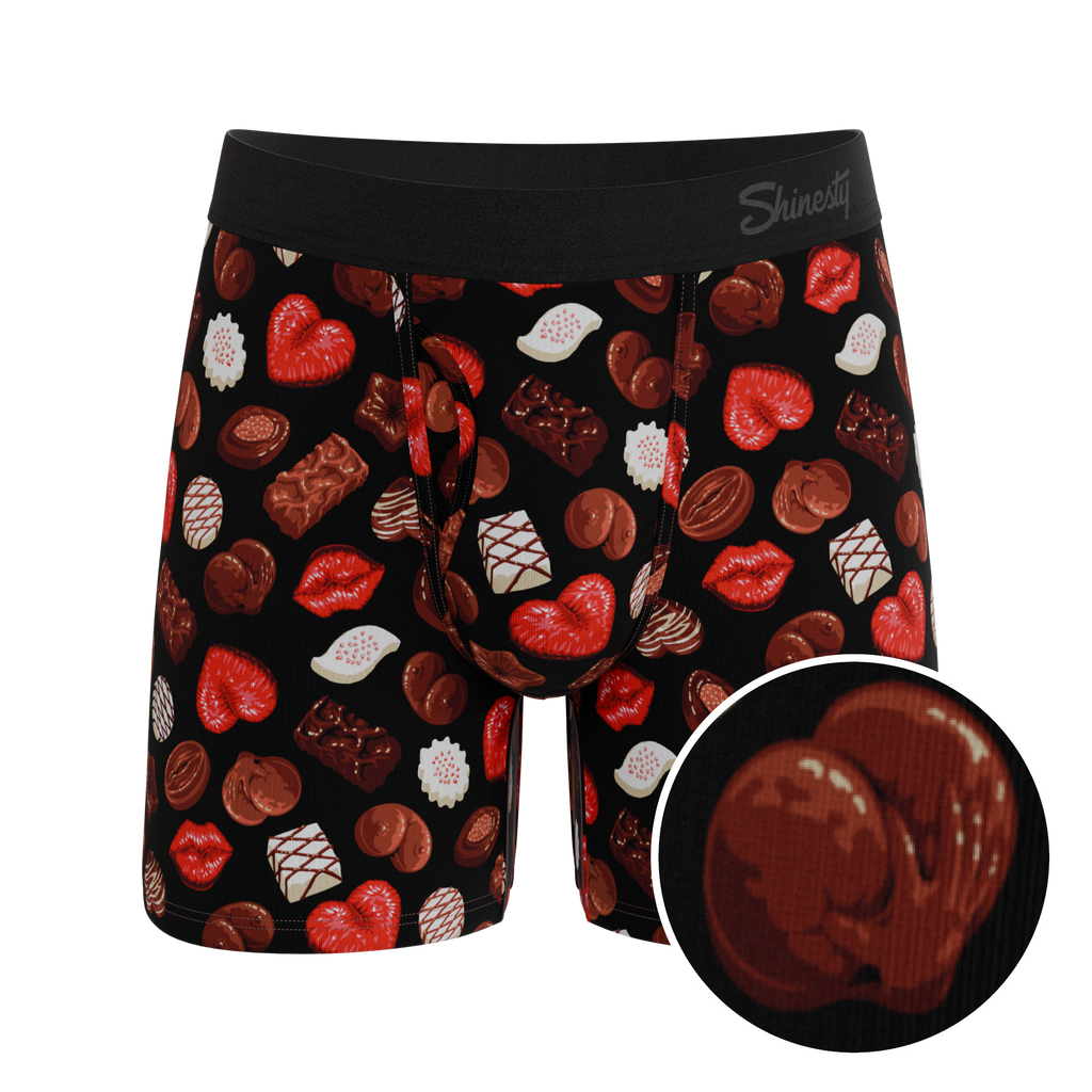 The Bonbons | Naughty Chocolate Ball Hammock® Pouch Underwear With Fly - Shinesty