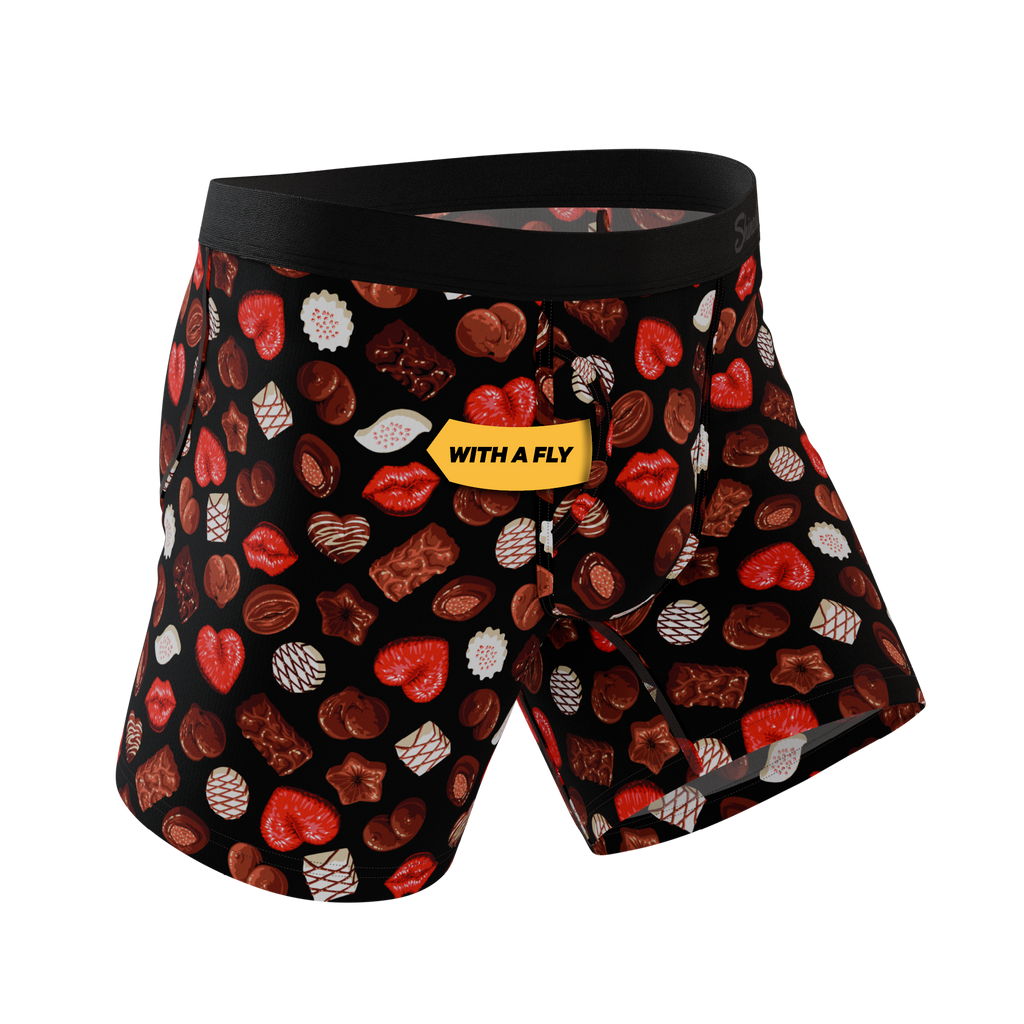 The Bonbons | Naughty Chocolate Ball Hammock® Pouch Underwear With Fly - Shinesty