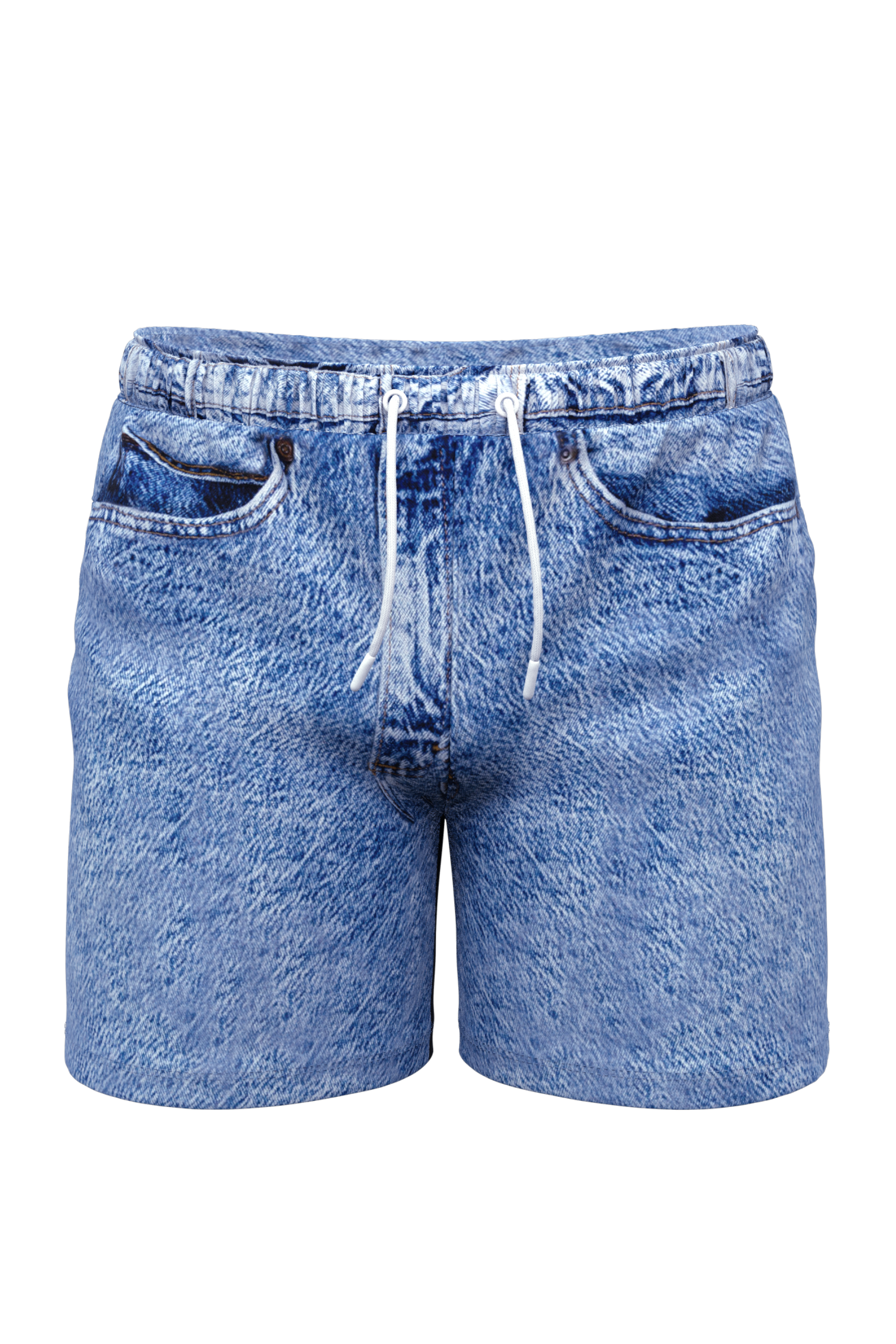 The Boogie Board Lord  | Denim Tropical Ball Hammock® Pouch 5" Swim Trunks - Shinesty