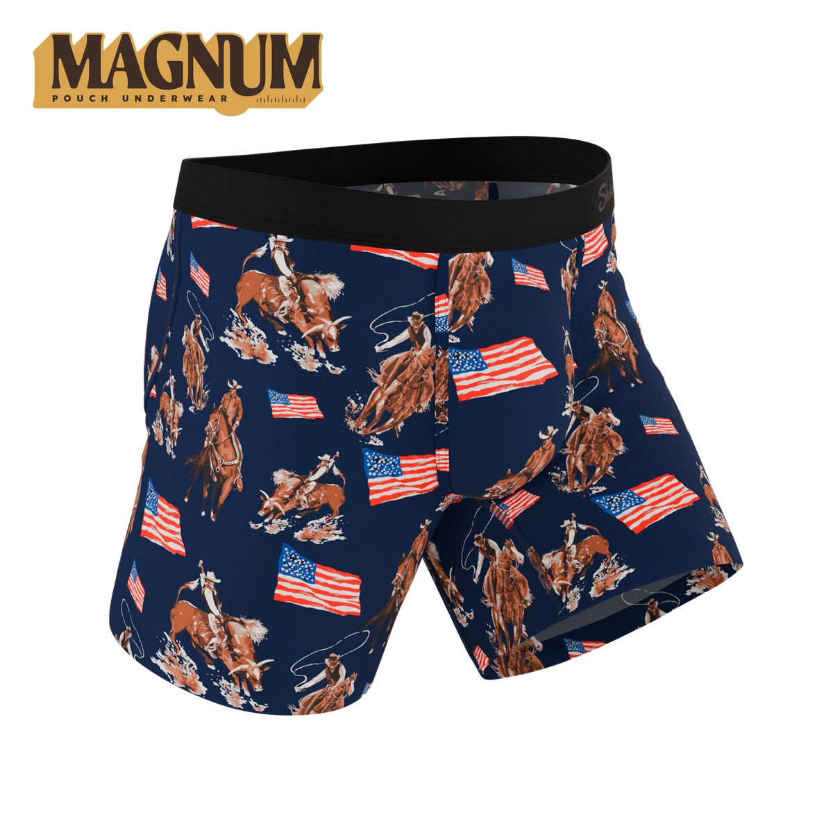 The Bootstraps & Chaps | Americana Cowboy Ball Hammock® Magnum Big Pouch Underwear - Shinesty