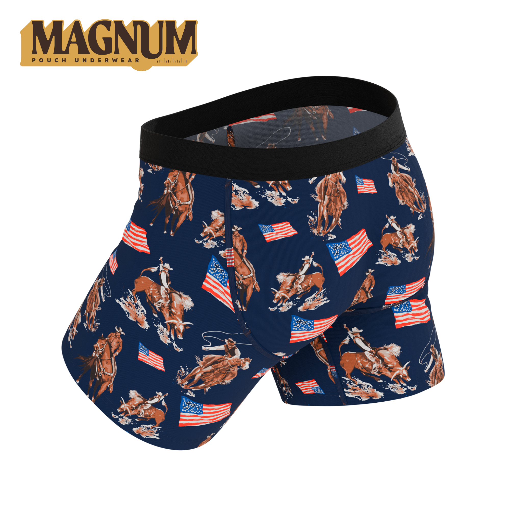 The Bootstraps & Chaps | Americana Cowboy Ball Hammock® Magnum Big Pouch Underwear - Shinesty