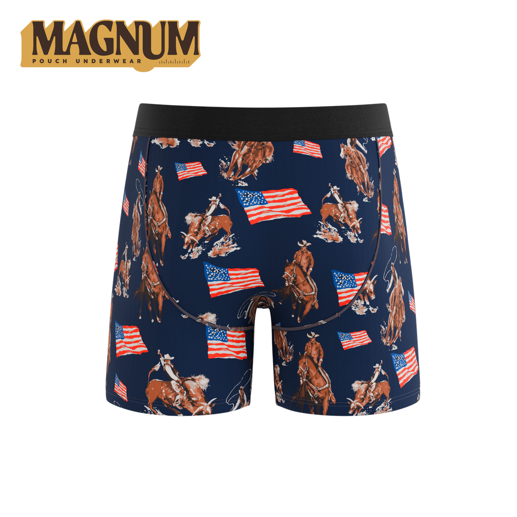 The Bootstraps & Chaps | Americana Cowboy Ball Hammock® Magnum Big Pouch Underwear - Shinesty