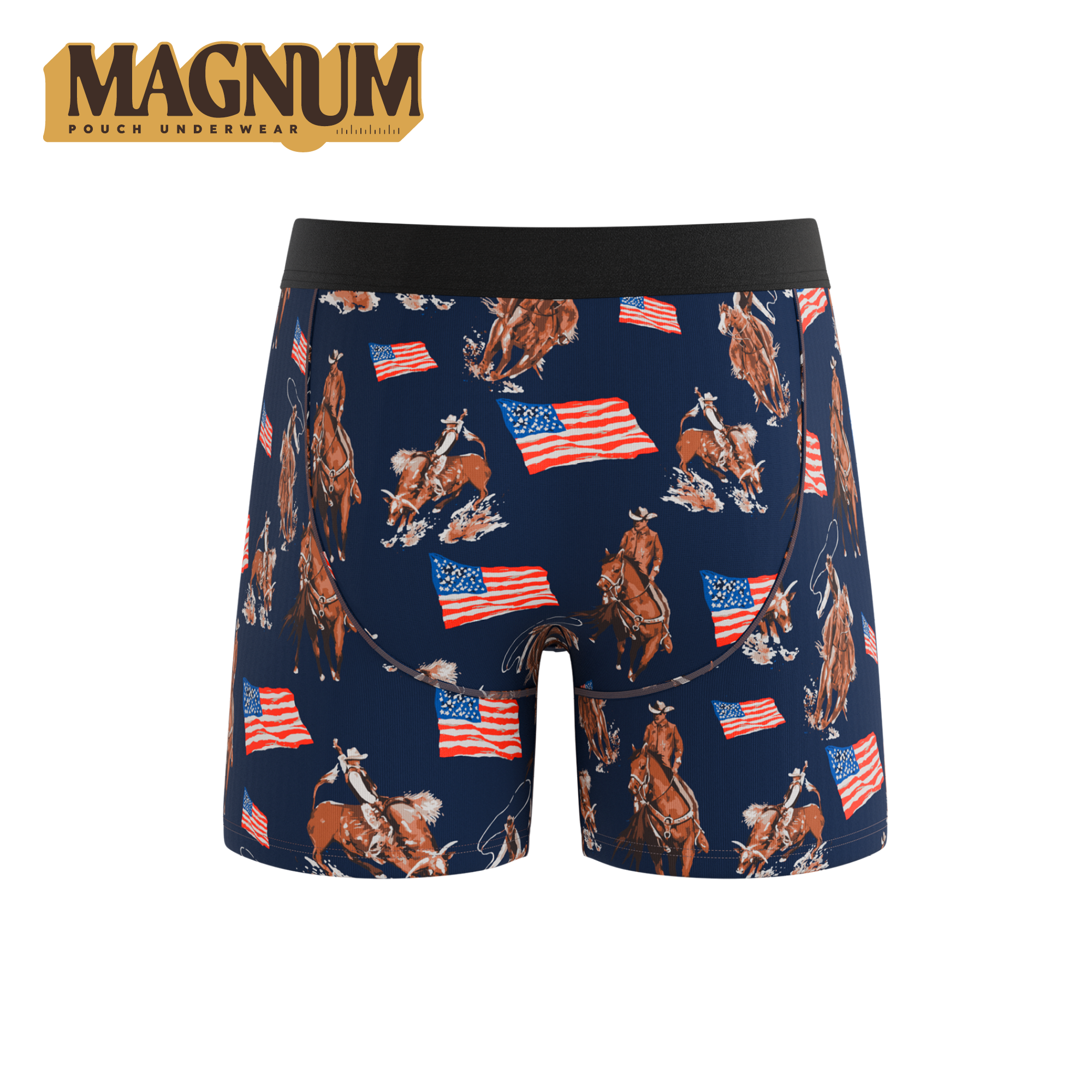 The Bootstraps & Chaps | Americana Cowboy Ball Hammock® Magnum Big Pouch Underwear - Shinesty