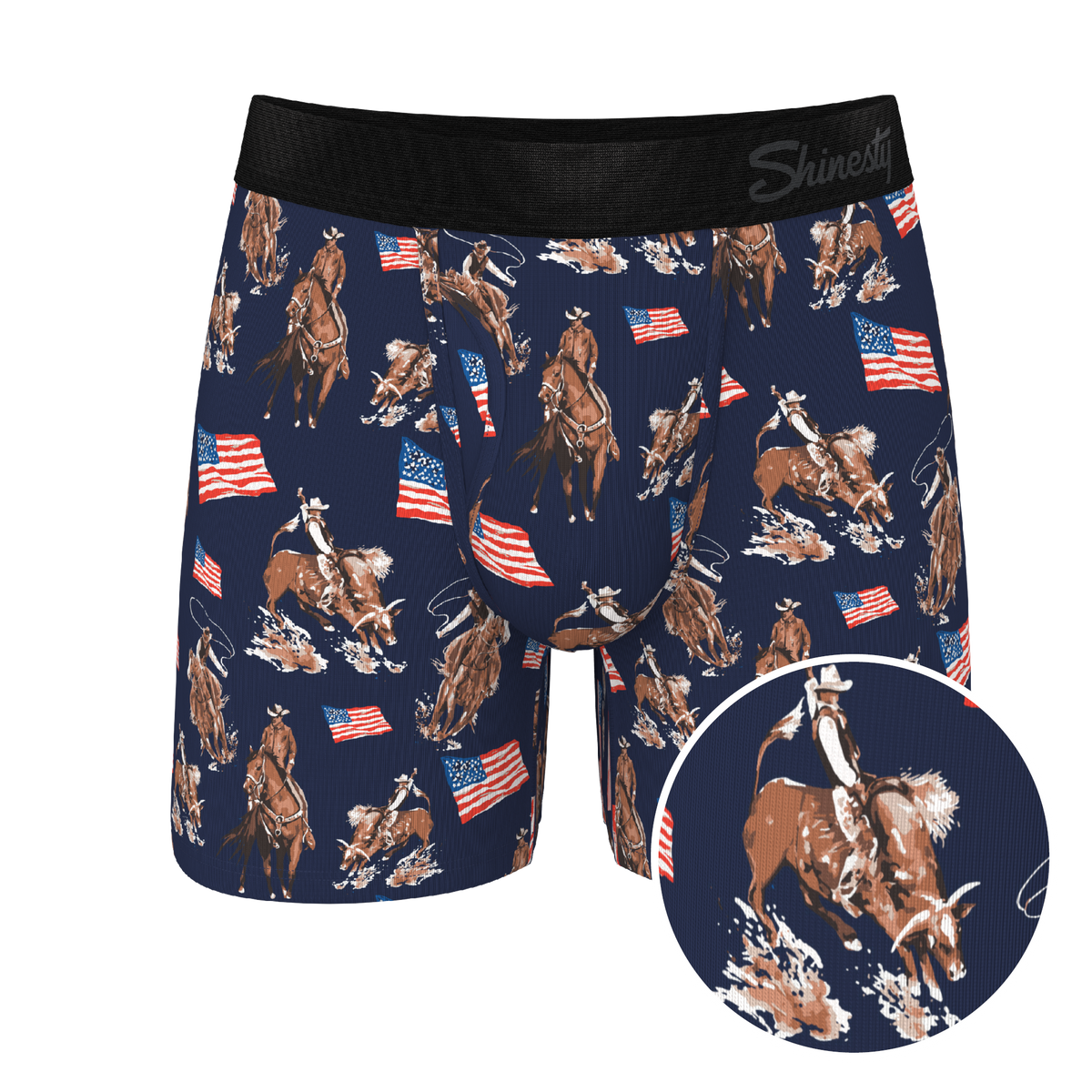 The Bootstraps & Chaps | Americana Cowboy Ball Hammock® Pouch Underwear With Fly - Shinesty