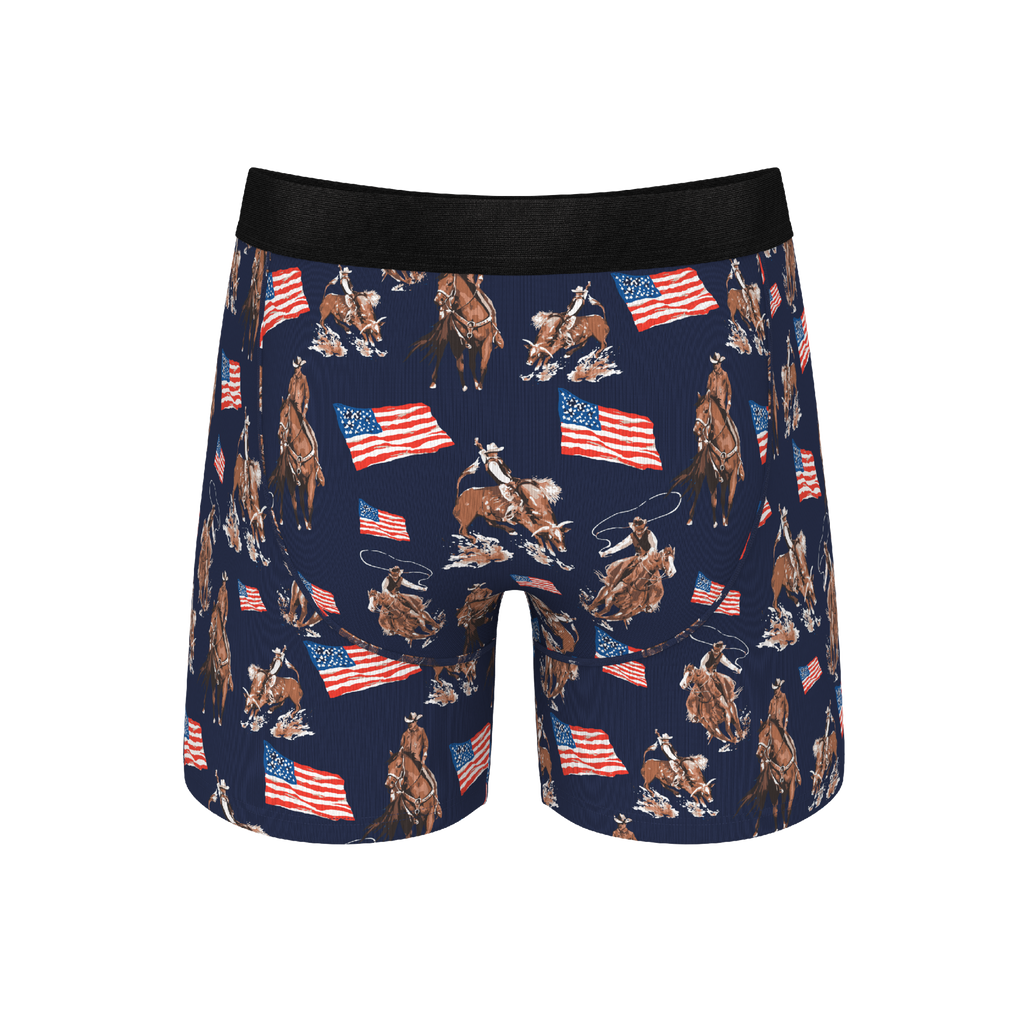 The Bootstraps & Chaps | Americana Cowboy Ball Hammock® Pouch Underwear With Fly - Shinesty