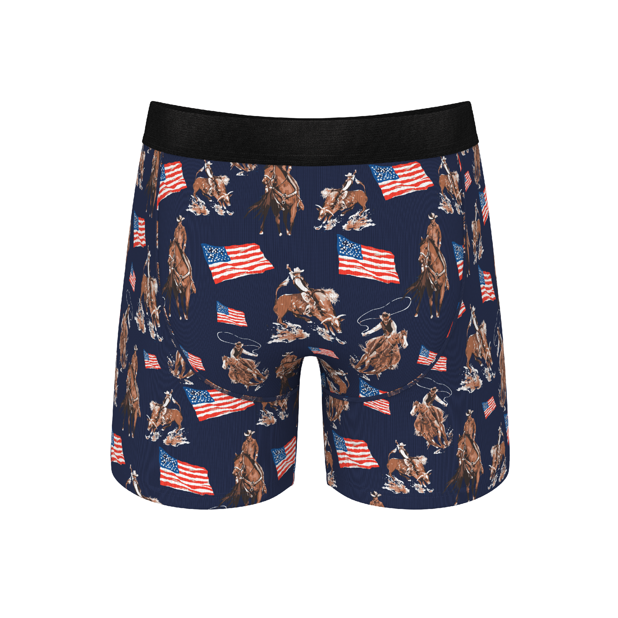 The Bootstraps & Chaps | Americana Cowboy Ball Hammock® Pouch Underwear With Fly - Shinesty