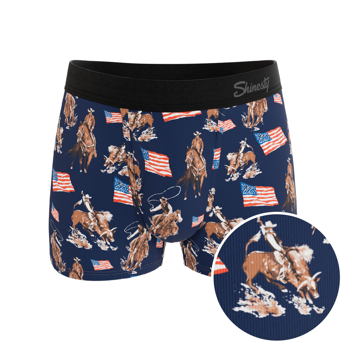 The Bootstraps & Chaps | Americana Cowboy Ball Hammock® Pouch Trunks Underwear - Shinesty