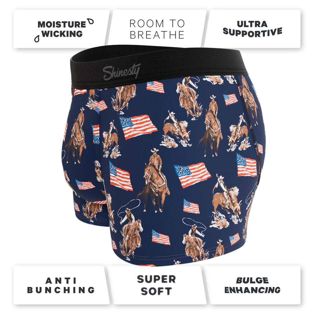 The Bootstraps & Chaps | Americana Cowboy Ball Hammock® Pouch Trunks Underwear - Shinesty