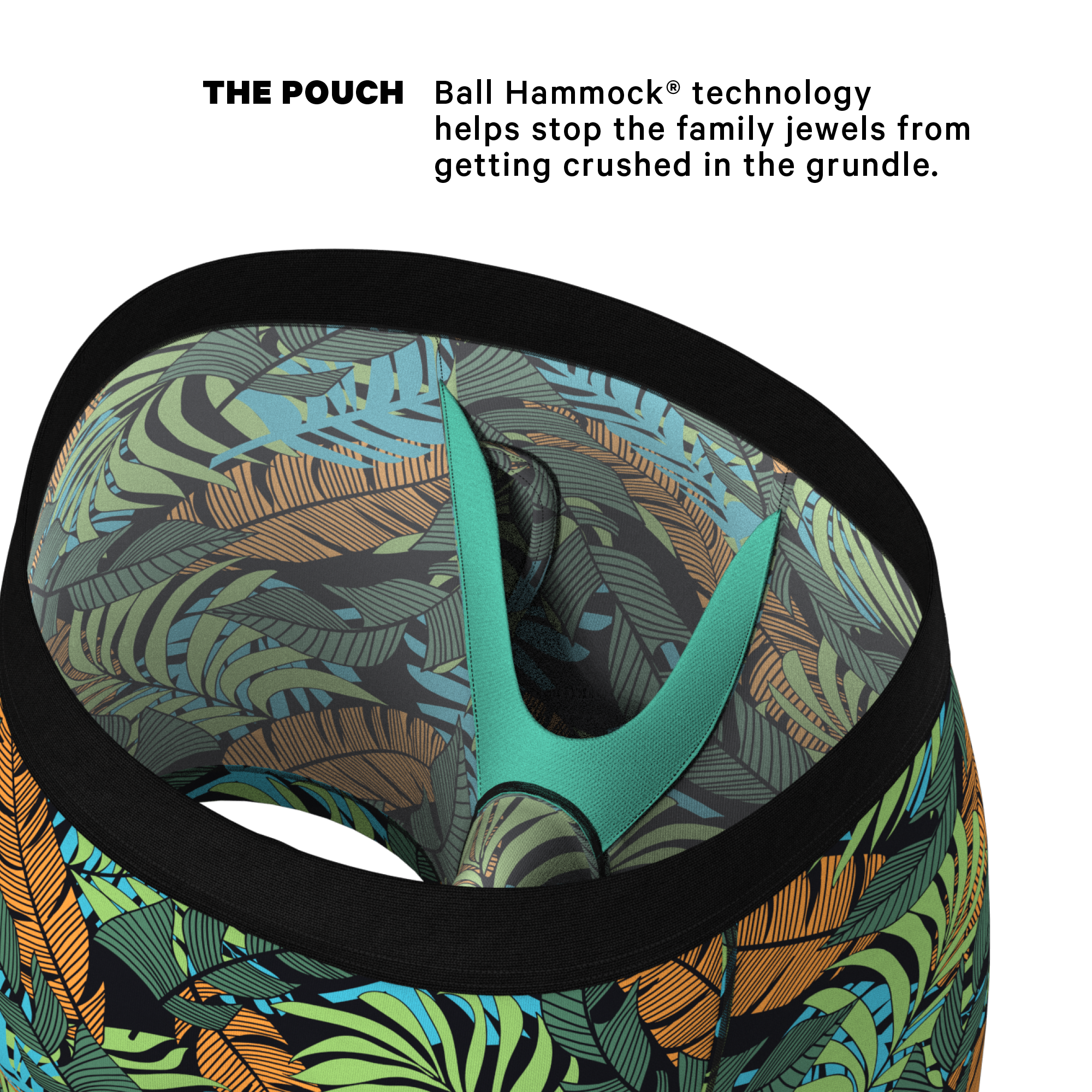 The Botanist | Tropical Leaves Ball Hammock® Pouch Underwear With Fly - Shinesty