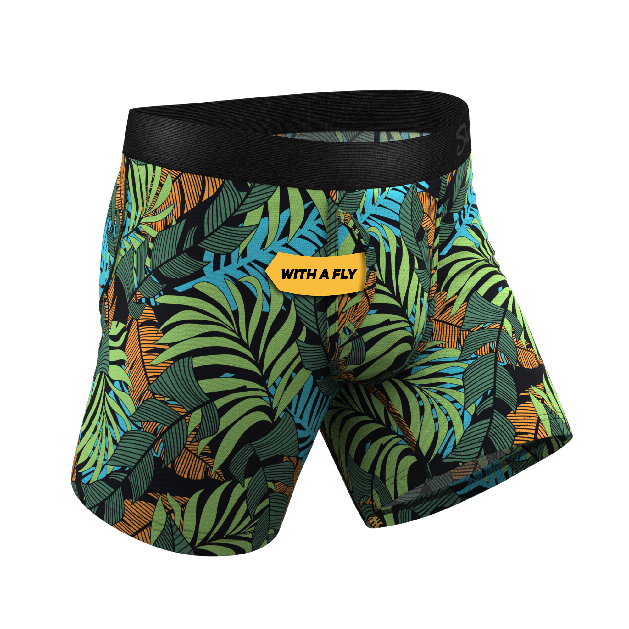 The Botanist | Tropical Leaves Ball Hammock® Pouch Underwear With Fly - Shinesty