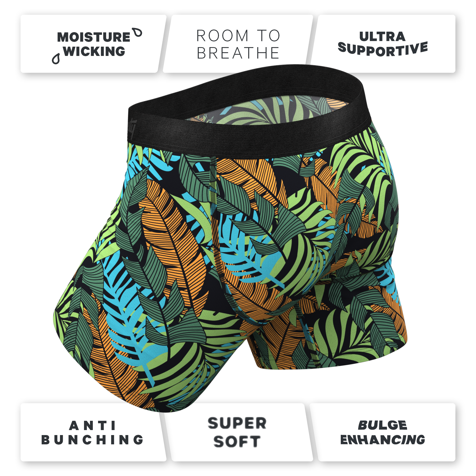 The Botanist | Tropical Leaves Ball Hammock® Pouch Underwear - Shinesty