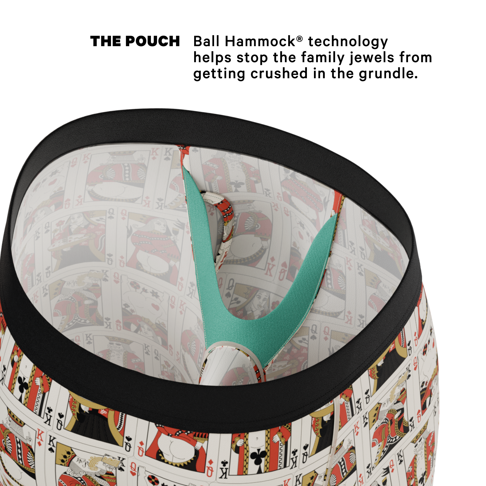 The Bottomless Blackjack | Vintage Playing Cards Ball Hammock® Boxer - Long Leg - Shinesty