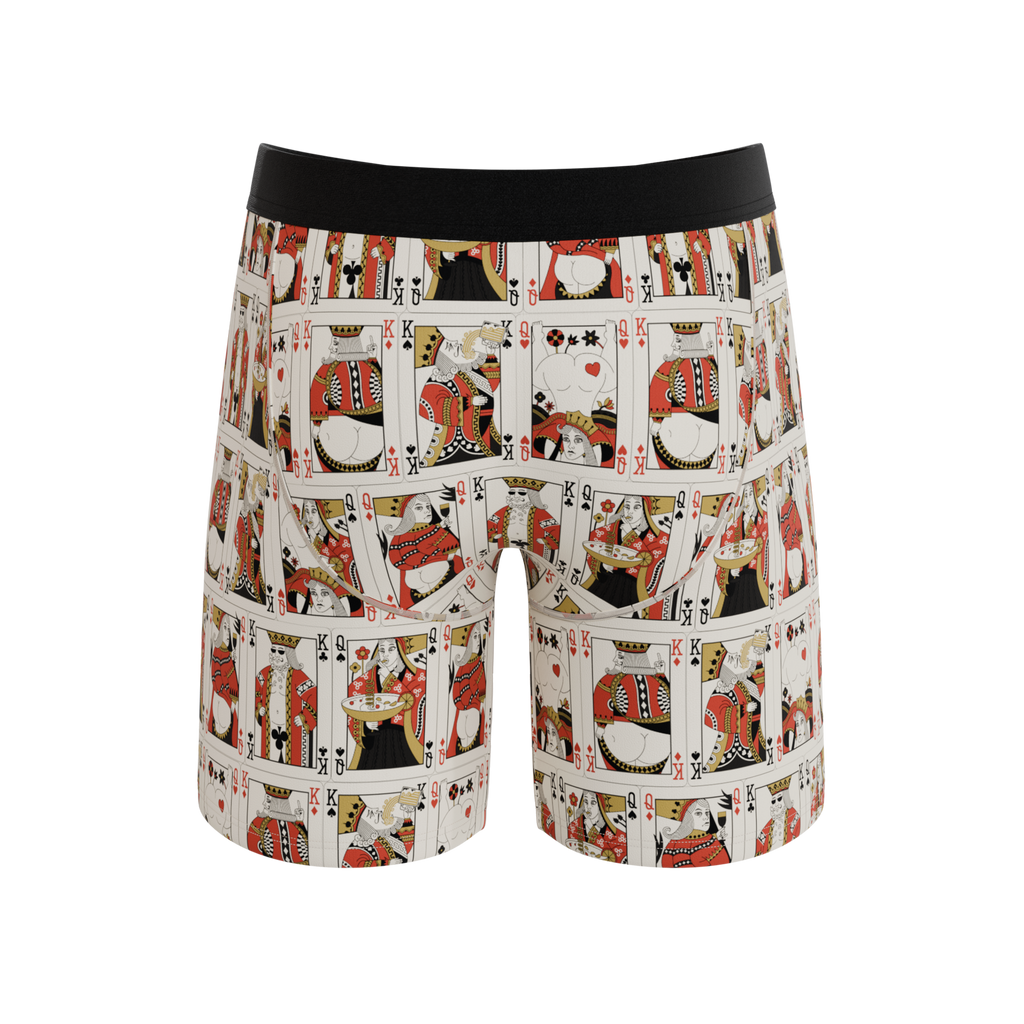 The Bottomless Blackjack | Vintage Playing Cards Ball Hammock® Boxer - Long Leg - Shinesty