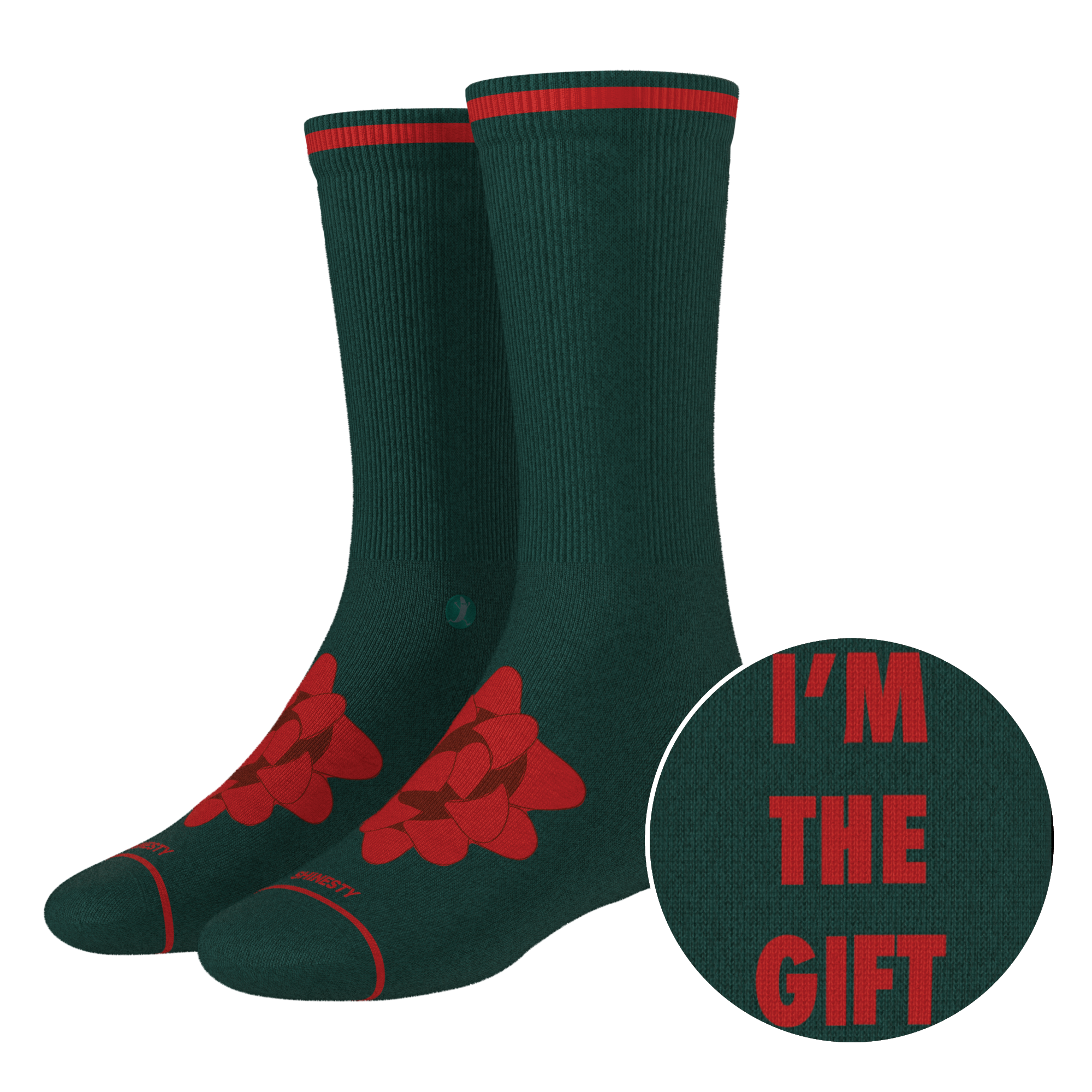 The Bow On Top | Ribbon Present Heel Hammock™ Crew Socks - Shinesty