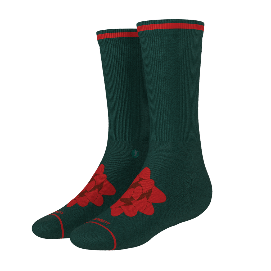 The Bow On Top | Ribbon Present Heel Hammock™ Crew Socks - Shinesty