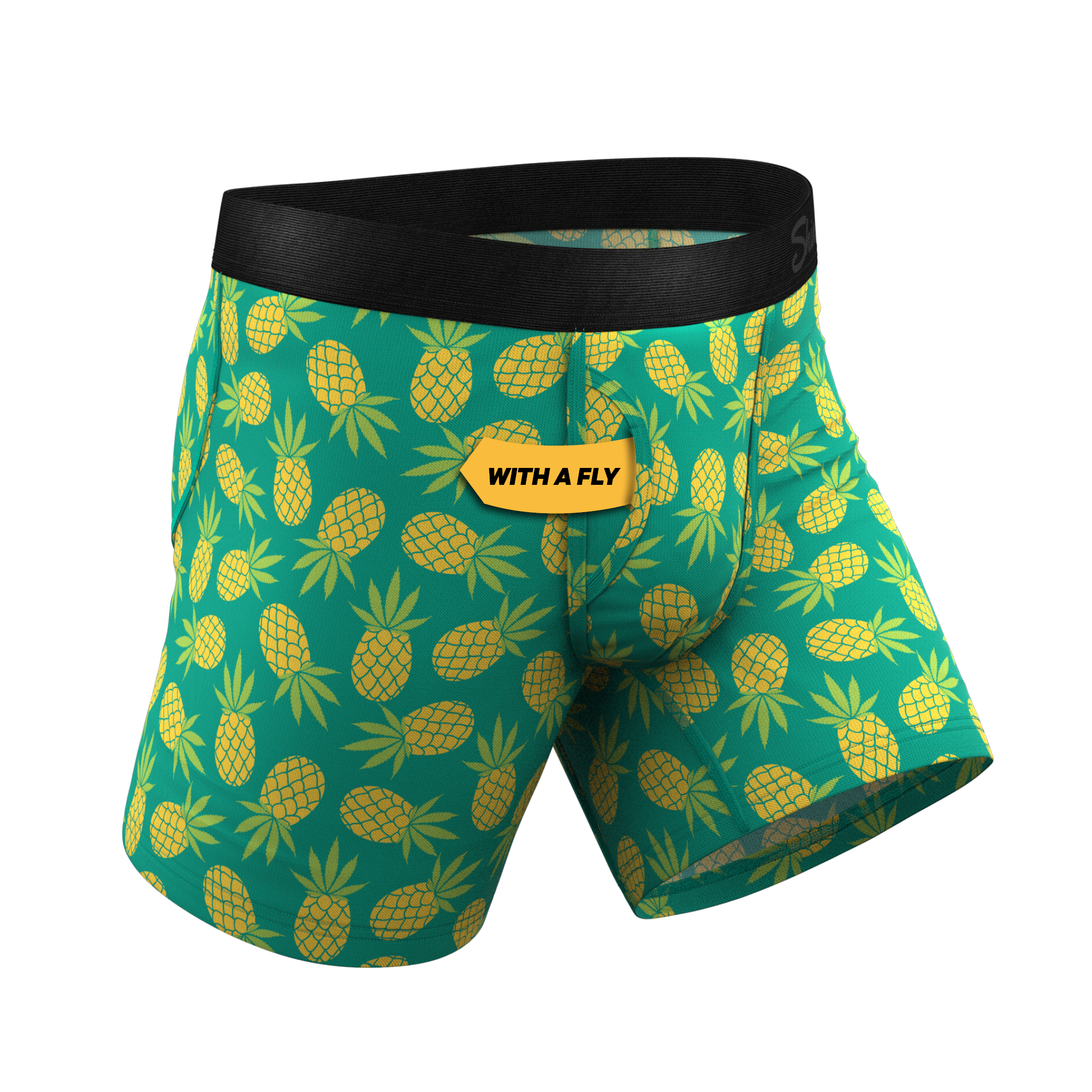 The Pineapple Express | Pineapple Ball Hammock® Pouch Underwear With Fly - Shinesty