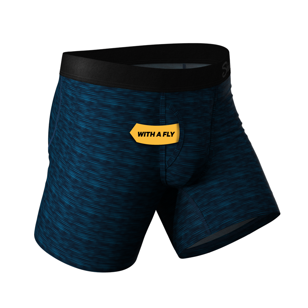 The Blue Planet | Blue Space Dye Ball Hammock® Pouch Underwear With Fly - Shinesty