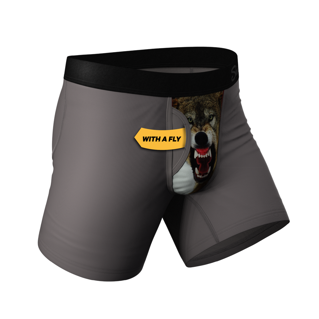 The Canines | Wolf Ball Hammock® Pouch Underwear With Fly - Shinesty