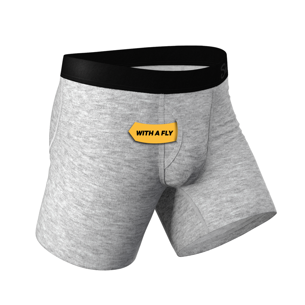 The Intramural Champ | Heathered Grey Ball Hammock® Pouch Underwear With Fly - Shinesty