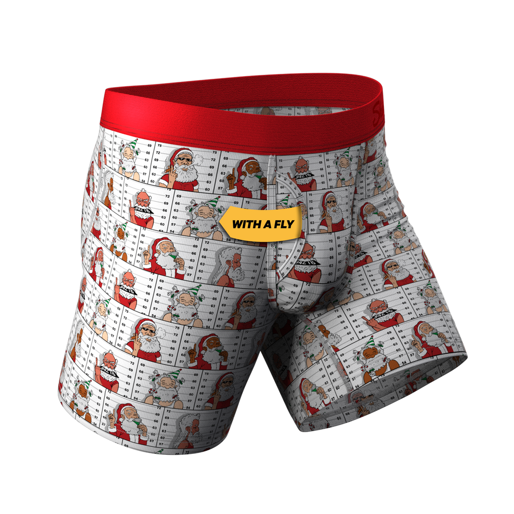 The Jailbird | Mugshot Santa Ball Hammock® Pouch Underwear With Fly - Shinesty