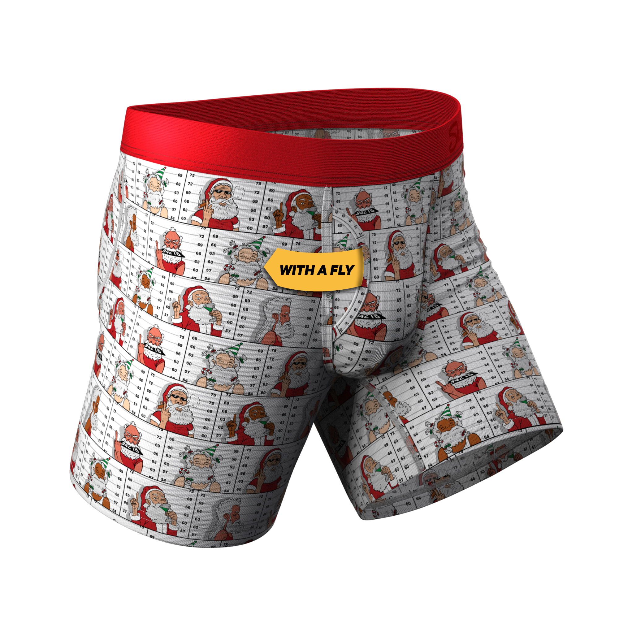 The Jailbird | Mugshot Santa Ball Hammock® Pouch Underwear With Fly - Shinesty