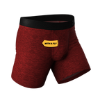 The Romeo | Red Heather Ball Hammock® Pouch Underwear With Fly - Shinesty
