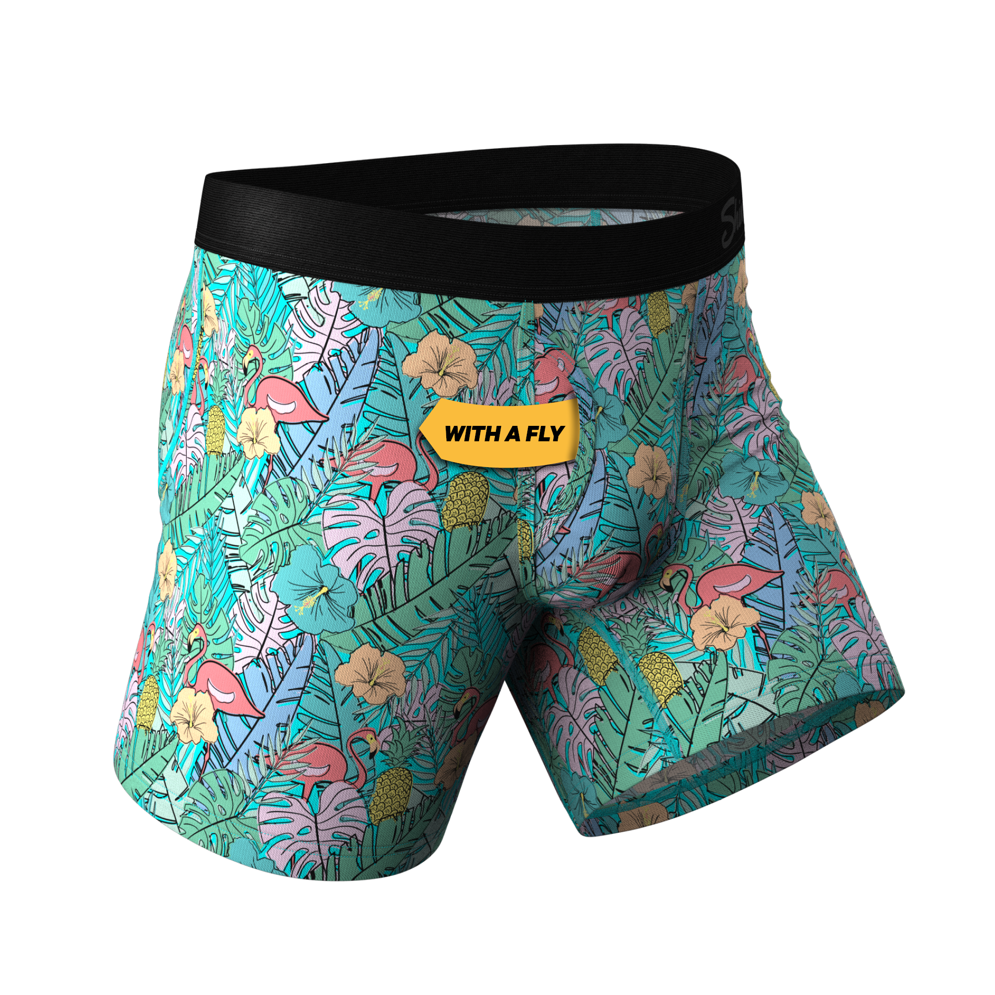 The Hot Tropic | Tropical Flamingo Ball Hammock® Pouch Underwear With Fly - Shinesty