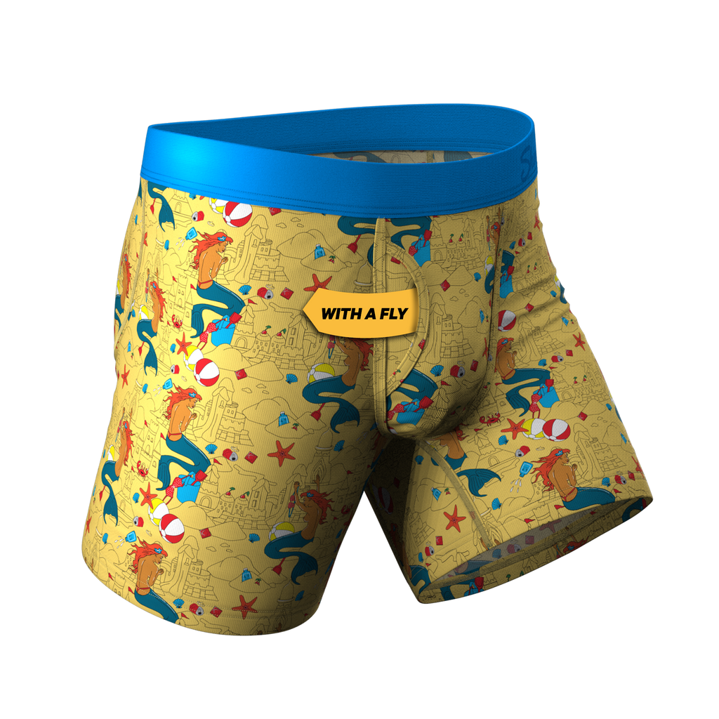 The Nudie Beach | Beach Scene Ball Hammock® Pouch Underwear With Fly - Shinesty