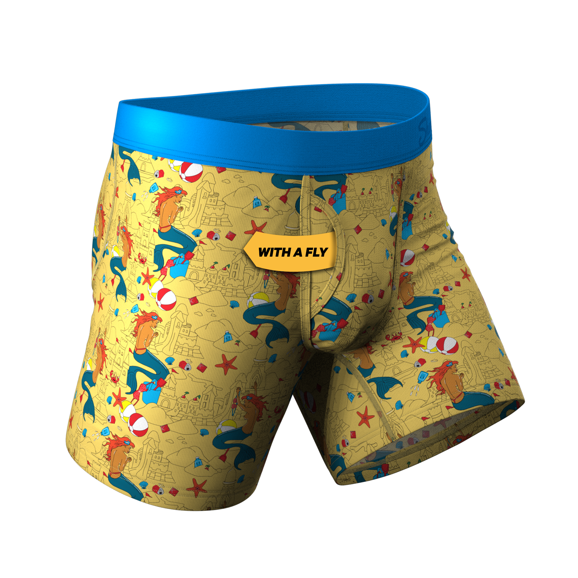 The Nudie Beach | Beach Scene Ball Hammock® Pouch Underwear With Fly - Shinesty