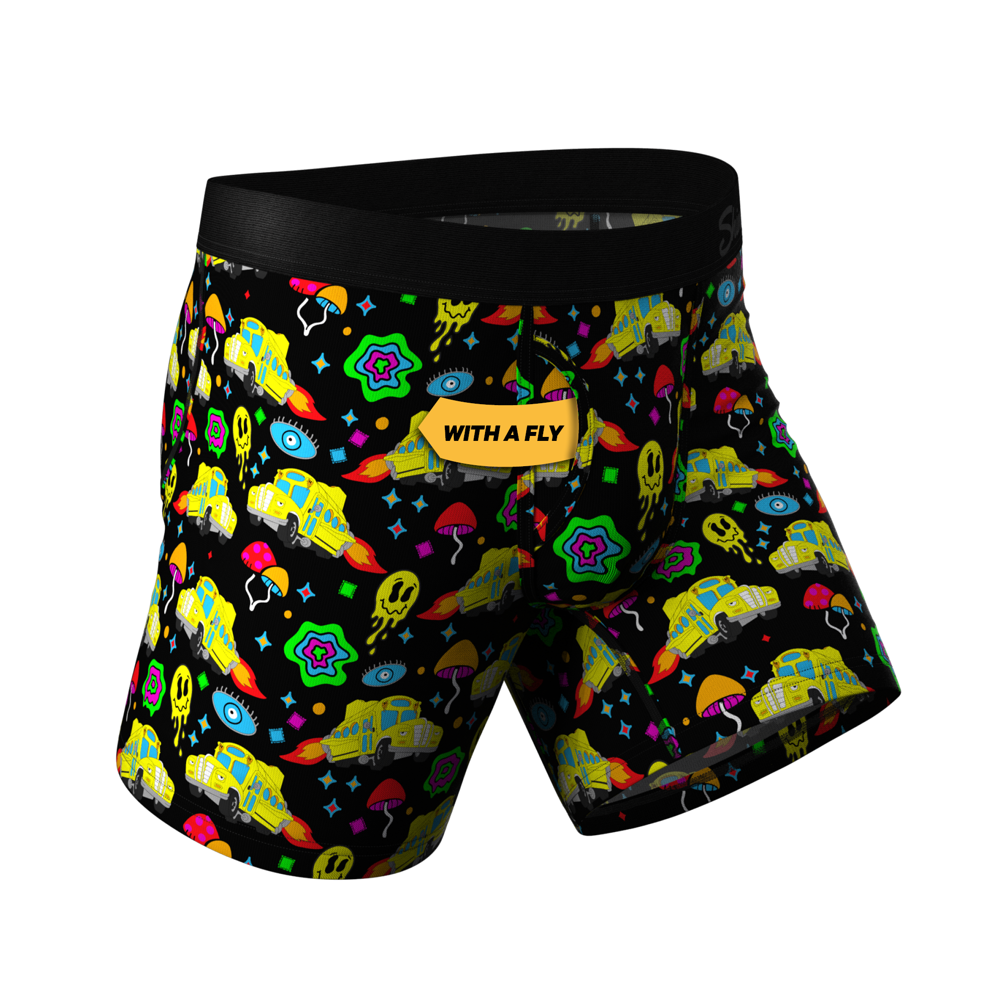 The Field Trip | School Bus Ball Hammock® Pouch Underwear With Fly - Shinesty