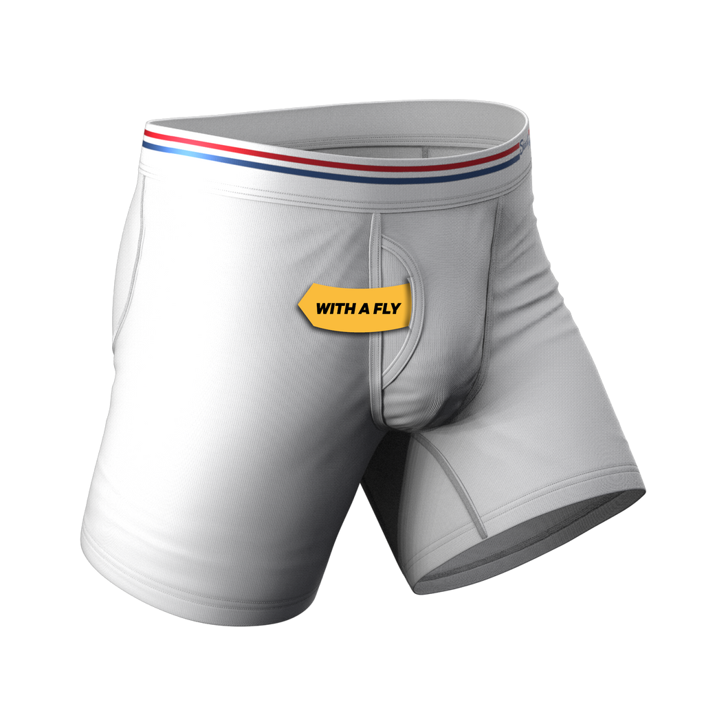 The Cloud 9 | Solid White Ball Hammock® Pouch Underwear With Fly - Shinesty