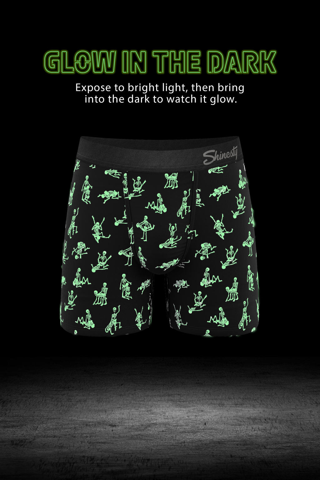 The Bare Back Bones | Glow in the Dark Skeletons Ball Hammock® Pouch Underwear - Shinesty