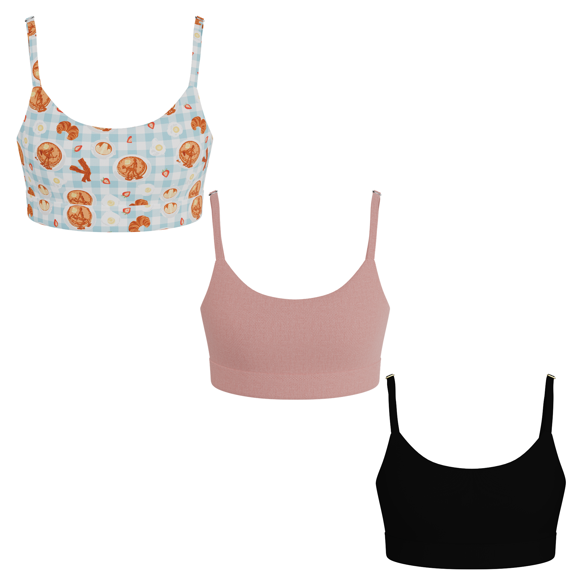 The Breakfast in Bed | Boob Hammock™ Scoop Bralette 3 Pack - Shinesty