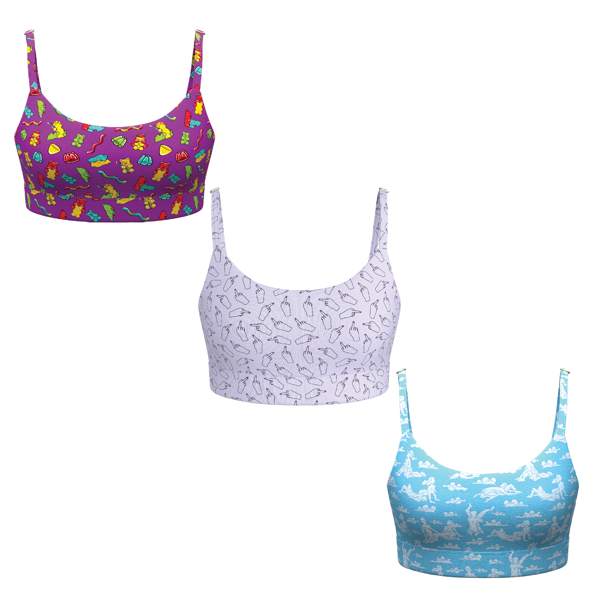 The Bright and Naughty | Women's Boob Hammock™ Bralette 3 Pack - Shinesty