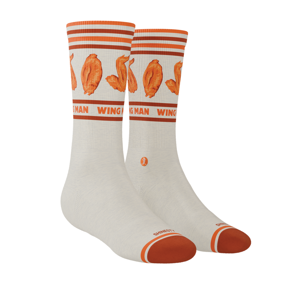 The Buffalo & Blue | Chicken Wings Heel Hammock™ Crew Socks - Shinesty