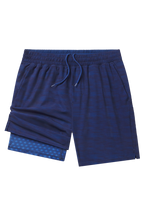 The Cardio King | Navy Space Dye Ball Hammock® 7 Inch Athletic Shorts - Shinesty