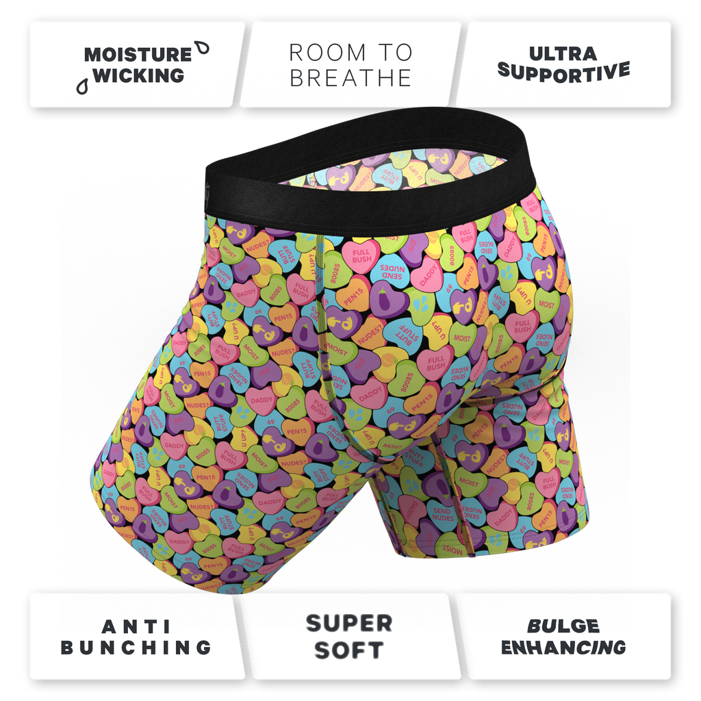 The Candy Crush | Candy Hearts Ball Hammock® Boxer - Long Leg - Shinesty