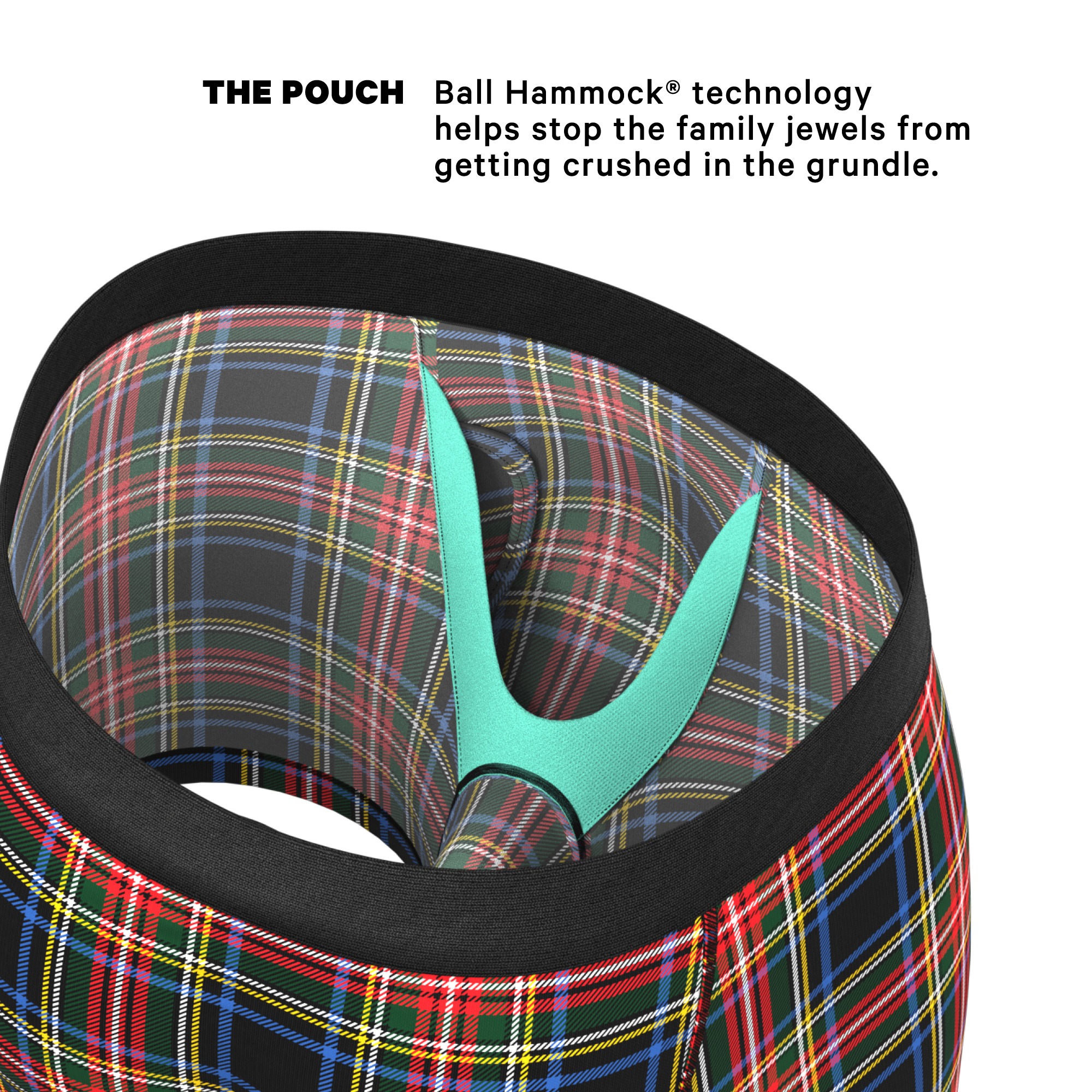 The Cappuccino | Holiday Tartan Plaid Ball Hammock® Pouch Underwear With Fly - Shinesty