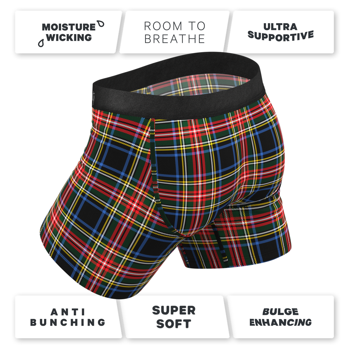 The Cappuccino | Holiday Tartan Plaid Ball Hammock® Pouch Underwear With Fly - Shinesty