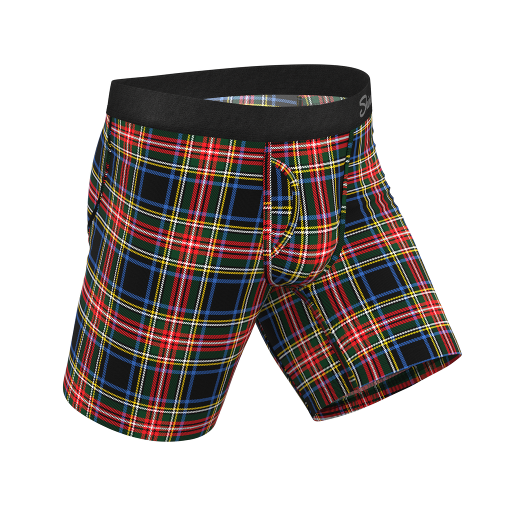 The Cappuccino | Holiday Tartan Plaid Ball Hammock® Boxer - Long Leg - Shinesty
