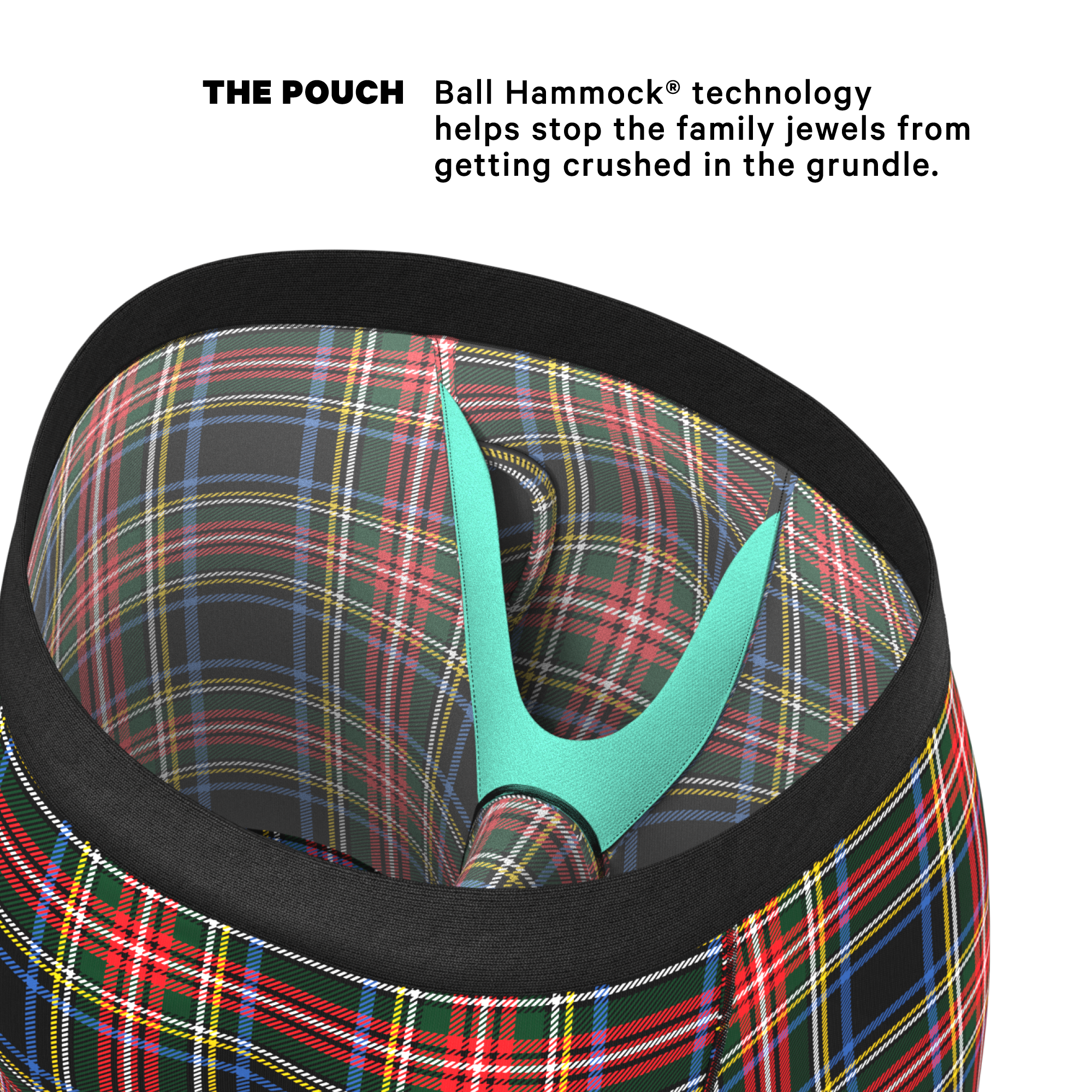 The Cappuccino | Holiday Tartan Plaid Ball Hammock® Boxer - Long Leg - Shinesty