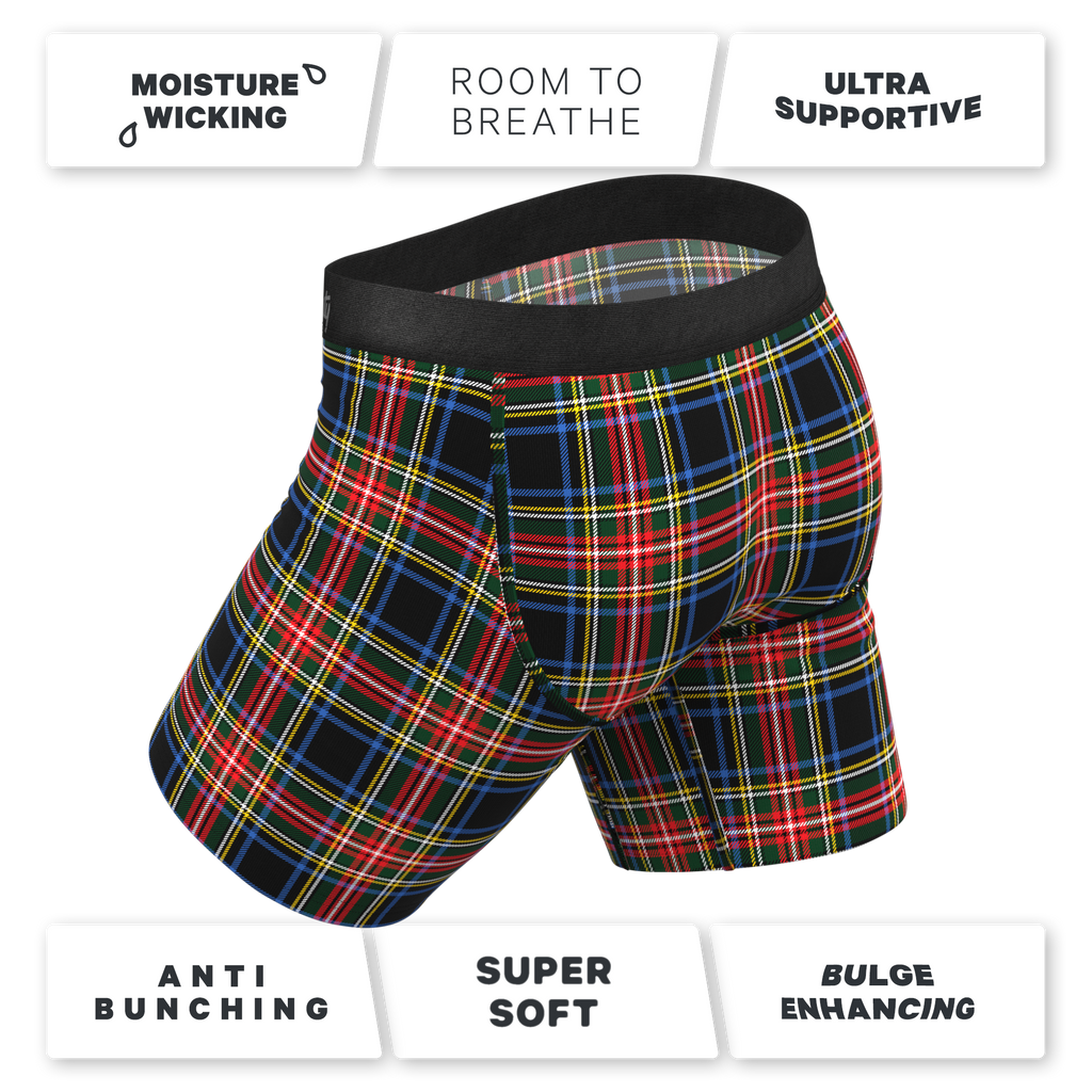 The Cappuccino | Holiday Tartan Plaid Ball Hammock® Boxer - Long Leg - Shinesty