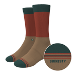 The Car Camper | Earth Tone Color Block Heel Hammock™ Crew Socks - Shinesty