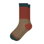 The Car Camper | Earth Tone Color Block Heel Hammock™ Crew Socks - Shinesty