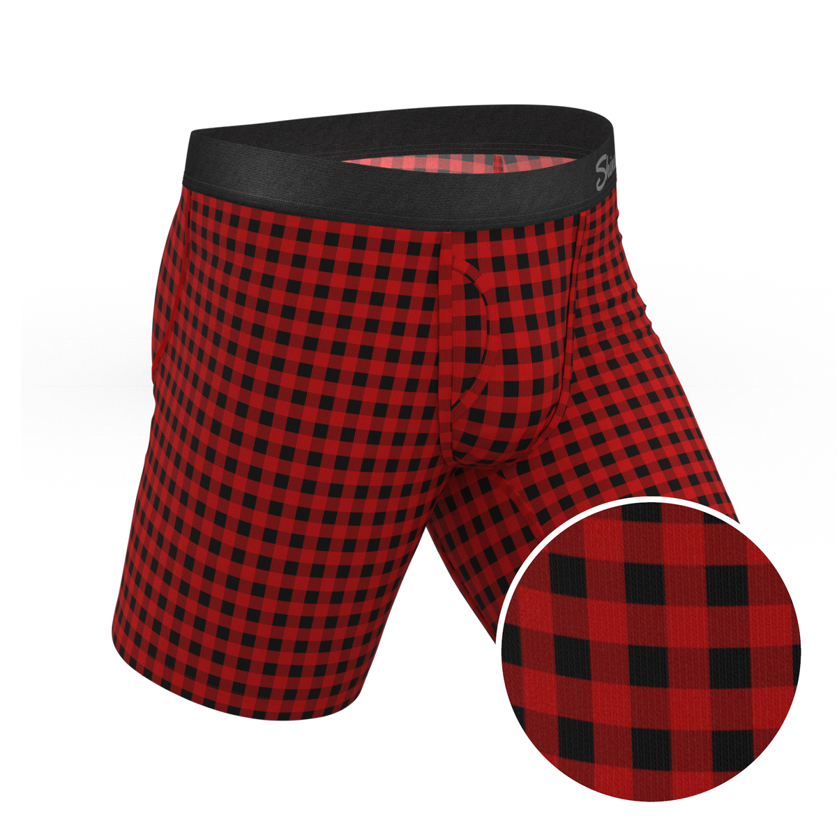The Cardinal | Micro Buffalo Check Ball Hammock® Boxer - Long Leg - Shinesty