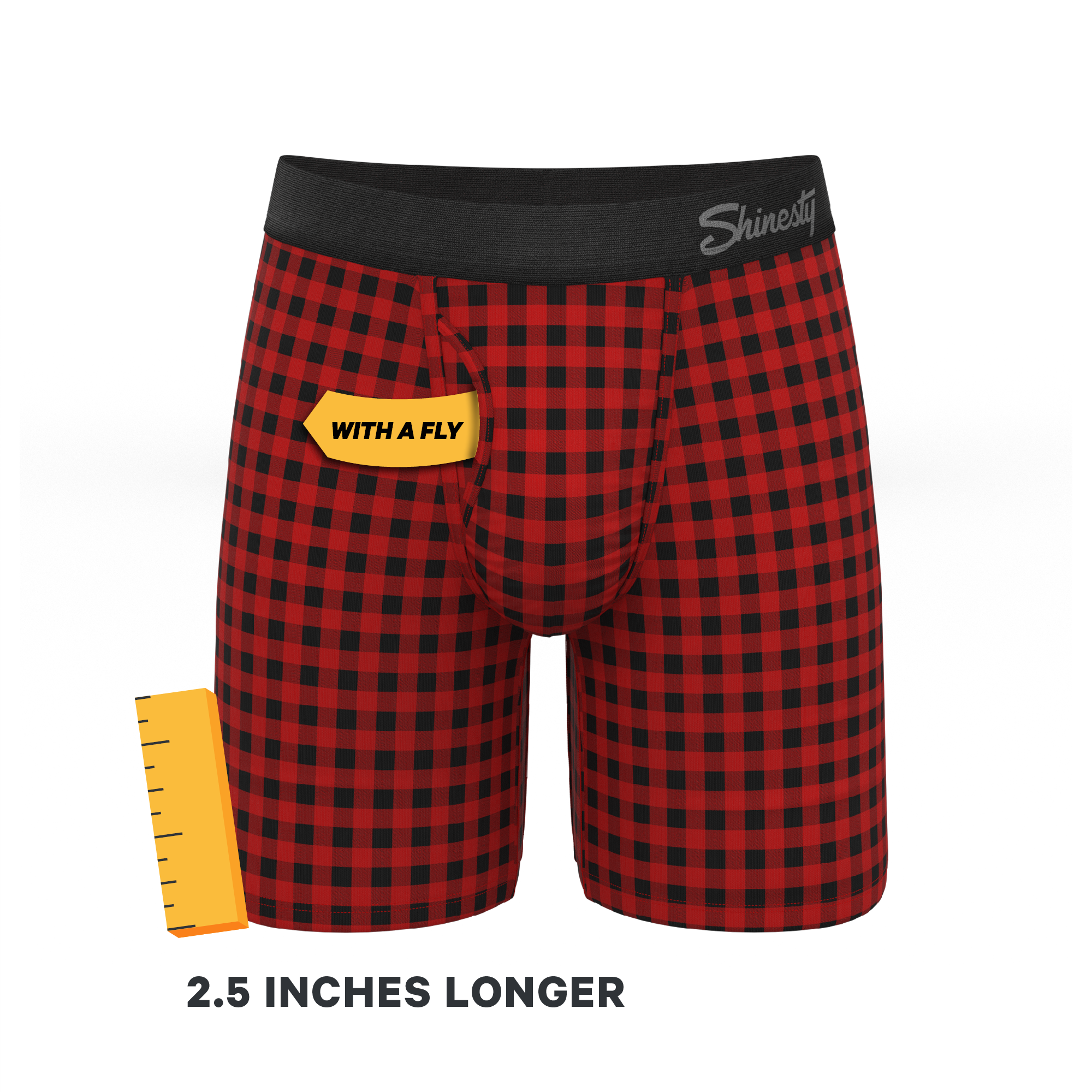 The Cardinal | Micro Buffalo Check Ball Hammock® Boxer - Long Leg - Shinesty