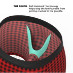 The Cardinal | Micro Buffalo Check Ball Hammock® Pouch Underwear - Shinesty