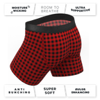 The Cardinal | Micro Buffalo Check Ball Hammock® Pouch Underwear - Shinesty